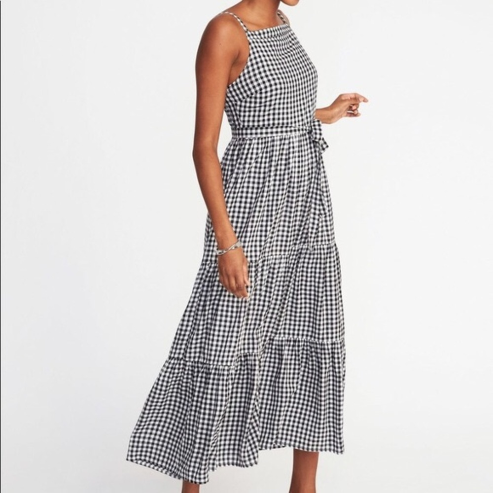 Full length gingham old navy dress - size XS